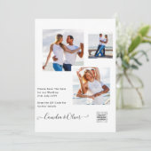 エレガントな白と黒の写真 ウェディング招待状QR 招待状 (スタンド正面)