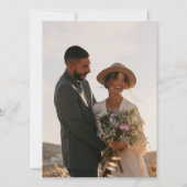 エレガントな白と黒の金の縁取りの写真の結婚式 (裏面)