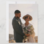 エレガントな白と黒の金の縁取りの写真の結婚式 (裏面)