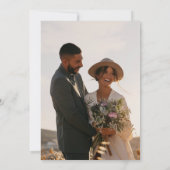 エレガントな白と黒の金の縁取りの写真の結婚式 (裏面)