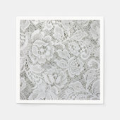 エレガントな白のレース紙ナプキン スタンダードカクテルナプキン (正面)