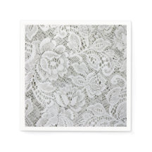 エレガントな白のレース紙ナプキン