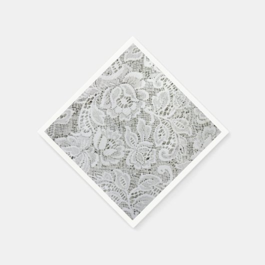 エレガントな白のレース紙ナプキン スタンダードカクテルナプキン (角)