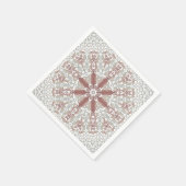 エレガントな白のレース花のナプキン スタンダードカクテルナプキン (角)