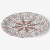 エレガントな白のレース花柄ペーパープレート ペーパープレート (アングル)