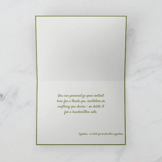 エレガントな白の抽象花模様のメモ / グリーティングカード (内部)