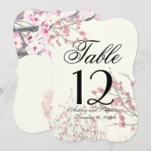 エレガントな白の背景に美しい桜の木 招待状 (正面/裏面)