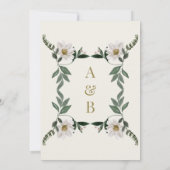 エレガントな白の花のムスリム・ニッカ・ウェディング 招待状 (裏面)