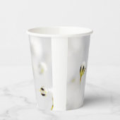 エレガントな白の花柄紙コップ 紙コップ (左)