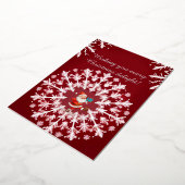 エレガントな白の雪の結晶デザイン 箔シーズンカード (回転した状態)