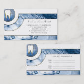 エレガントな白人の歯の歯科医の歯科名刺 予約カード (正面/裏面)