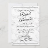 エレガントな白大理石の石の結婚式の招待状 招待状 (正面)