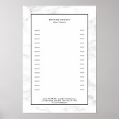 エレガントな白大理石価格表ポスター ポスター (正面)