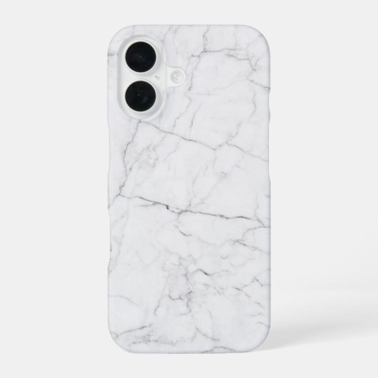 エレガントな白大理石 iPhone 16ケース (裏面)
