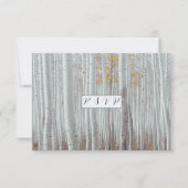 エレガントな白樺の木々 出欠カード (正面)