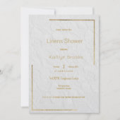 エレガントな白金色の花のレース カップルシャワーの招待状 招待状 (正面)