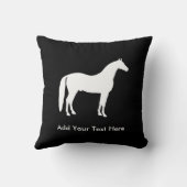 エレガントな白馬のカスタマイズ可能な文字 クッション (裏面)