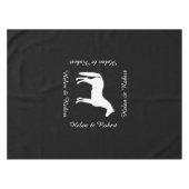 エレガントな白馬のカスタマイズ可能な文字 テーブルクロス (正面(横))