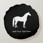 エレガントな白馬のカスタマイズ可能な文字 ラウンドクッション (裏面)