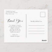 エレガントな白馬のボヘミアンフラワーの感謝カード ポストカード (裏面)