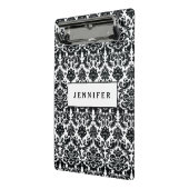 エレガントな白黒のヴィンテージのダマスク織パターン ミニクリップボード (アングル2)