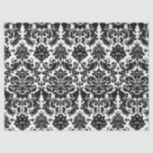 エレガントな白黒のヴィンテージのダマスク織パターン 薄葉紙 (正面)