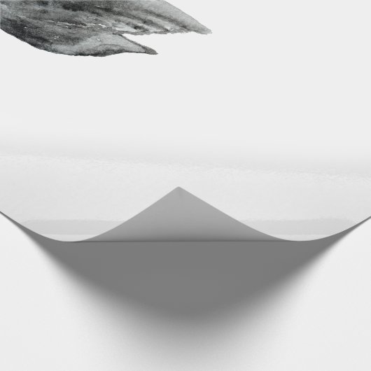 エレガントな白黒の手塗りの水彩画の白鳥 ラッピングペーパー (角)