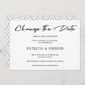 エレガントな白黒の結婚式の日程変更 セーブザデート (正面/裏面)