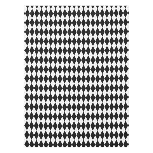 エレガントな白黒アーガイル柄のなパターン テーブルクロス (正面)