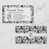 エレガントな白黒アールデコの20年代の魅力 名刺 (正面/裏面)