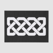 エレガントな白黒ケルト結び目模様パターン 薄葉紙 (正面)