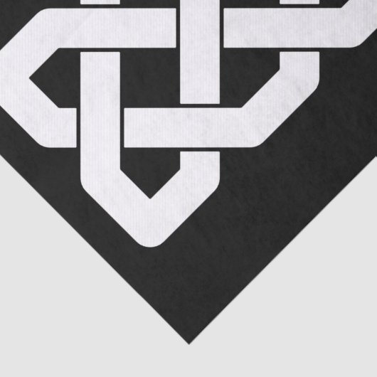 エレガントな白黒ケルト結び目模様パターン 薄葉紙 (詳細)