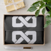 エレガントな白黒ケルト結び目模様パターン 薄葉紙 (ギフト)