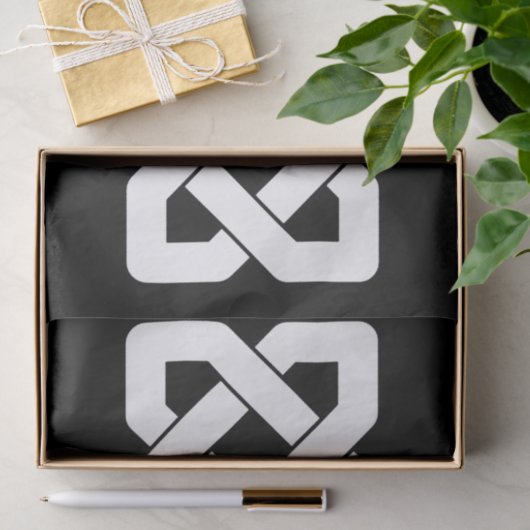 エレガントな白黒ケルト結び目模様パターン 薄葉紙 (ギフト)