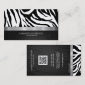 エレガントな白黒シマウマ 名刺 (正面/裏面)