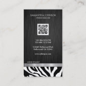 エレガントな白黒シマウマ 名刺 (裏面)