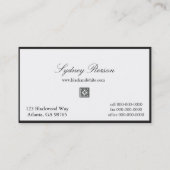 エレガントな白黒ストライプな名刺 名刺 (裏面)