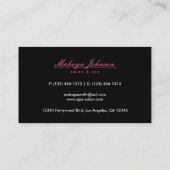 エレガントな白黒ダマスク織のサロンおよびスパ 名刺 (裏面)