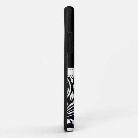 エレガントな白黒ダマスク織 Case-Mate iPhoneケース (裏面/右)