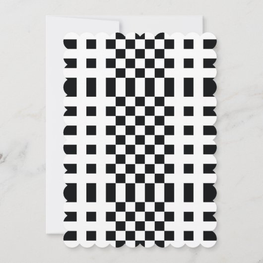 エレガントな白黒モダン セーブザデート (裏面)