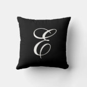 エレガントな白黒モノグラムの装飾用クッション クッション (裏面)