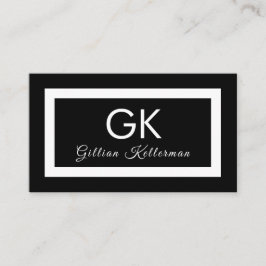 エレガントな白黒モノグラム 名刺