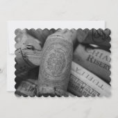 エレガントな白黒ワインのコルクの結婚式の招待状 招待状 (裏面)