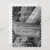 エレガントな白黒ワインのコルクの結婚式の招待状 招待状 (正面)