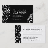 エレガントな白黒名刺 予約カード (正面/裏面)