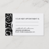 エレガントな白黒名刺 予約カード (裏面)