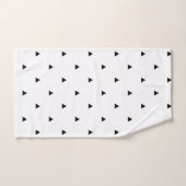 エレガントな白黒幾何学的なパターン|三角形 バスタオルセット (ハンドタオル)