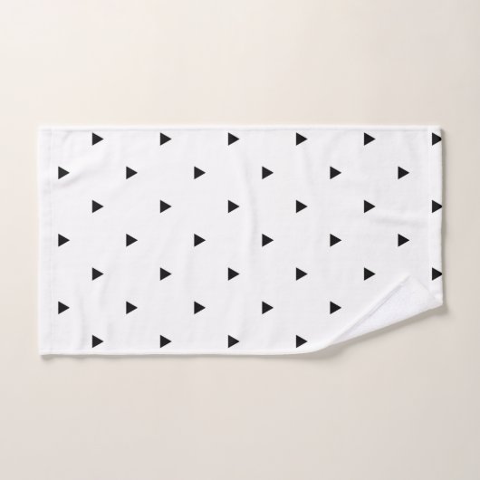 エレガントな白黒幾何学的なパターン|三角形 バスタオルセット (ハンドタオル)