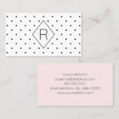 エレガントな白黒幾何学的なパターン|三角形 名刺 (正面/裏面)