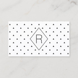 エレガントな白黒幾何学的なパターン|三角形 名刺
